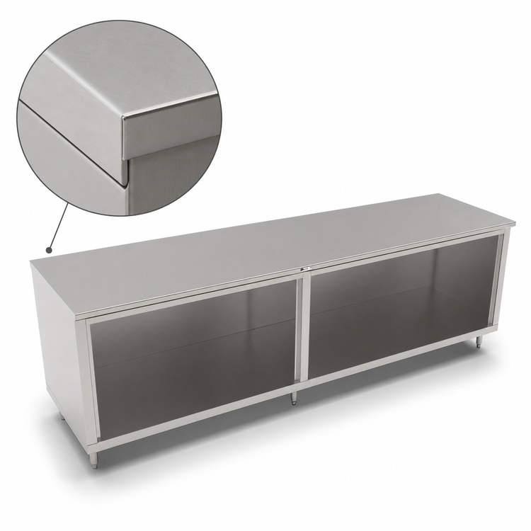 Product image #4 for John Boos 108-Inch Open Front Cabinet Base Work Table, 24-Inch Deep, 16-Gauge Stainless Steel Top