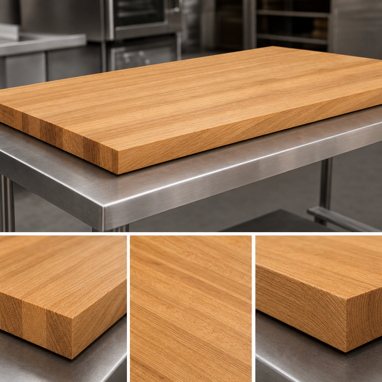 Product image #4 for Appalachian OKT8448-V 84 x 48 Inch Edge Grain Red Oak Island Countertop, Varnique Finish
