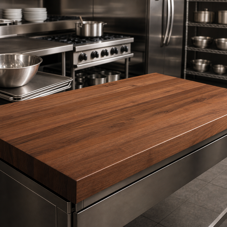 Product image #4 for Boos Block Edge Grain American Black Walnut Kitchen Countertop, 96 x 38 x 3 Inch, Varnique Finish