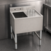 Thumbnail image #4 for Serv-Ware 24 Inch Right-Drainboard 1-Bowl Stainless Steel Bar Sink with 3-Inch Backsplash