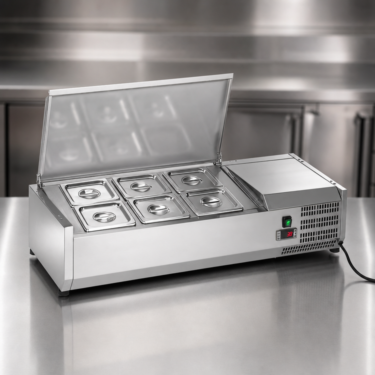 Product image #4 for Arctic Air ACP40 Stainless Steel Refrigerated Counter-Top Prep Unit, 39-1/2 Inch, 6 x 1/6 Pan Capacity