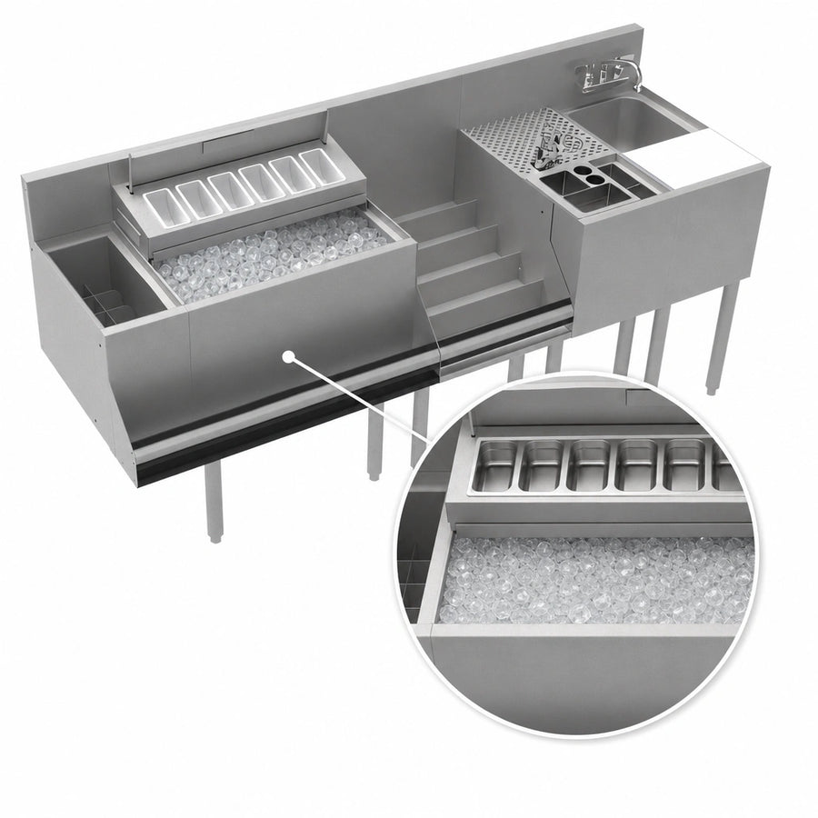 24 Inch Ice Bin with 10-Circuit Cold Plate
