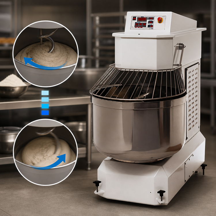 Product image #4 for Doyon AEF080 286 lb. Dough Capacity 2-Speed Spiral Mixer with Programmable Digital Control