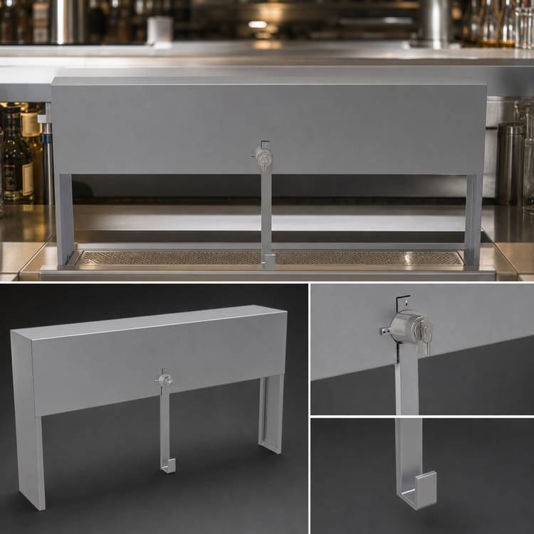 Product image #4 for Glastender Single 29-Inch Stainless Steel Speed Rail Locking Cover