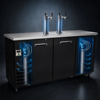 Thumbnail image #4 for Kelvinator Commercial KCHBBD3D2T Draft Beer Cooler, 73-Inch, 3-Door, 2 Refrigerated Double-Faucet Columns