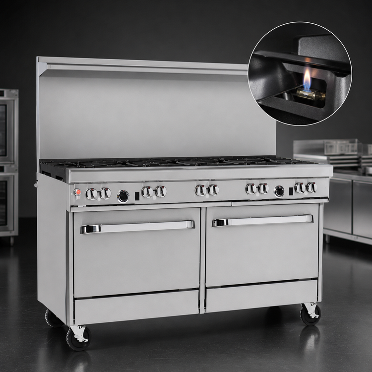 Product image #4 for Southbend Ultimate 60-Inch Commercial Gas Restaurant Range with 8 Open Burners and 2 Cabinets