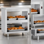 Thumbnail image #4 for FWE HHS-IR-2-1220-2 Countertop Infrared Heated 2-Tier Warming Shelf, Stainless Steel, 2-Pan Capacity