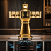 Thumbnail image #4 for Glastender Vienna 6-Faucet Polished Brass Air-Cooled Countertop Draft Dispensing Tower