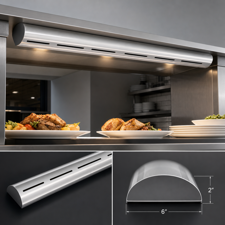 Product image #4 for Hatco Glo-Ray® GR5AH-54 Unlighted Curved High-Watt Infrared Strip Heater, 54 Inch, Aluminum Housing