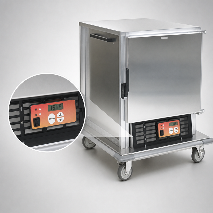 Product image #4 for Panco Extended Undercounter Heated/Proofing Holding Cabinet, Non-Insulated, Solid Door, Universal Wire Slides, 120V