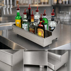 Thumbnail image #4 for Advance Tabco Special Value Series SRKD-30-X Double-Tier Stainless Steel Speed Rail, 30-Inch Wide, 14-16 Bottle, Keyhole Mounting