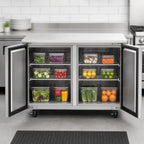 Thumbnail image #4 for Everest Refrigeration ETR2 Two-Section Undercounter Worktop Refrigerator, 13.0 Cu. Ft., 47.5-in W, Solid Self-Closing Doors
