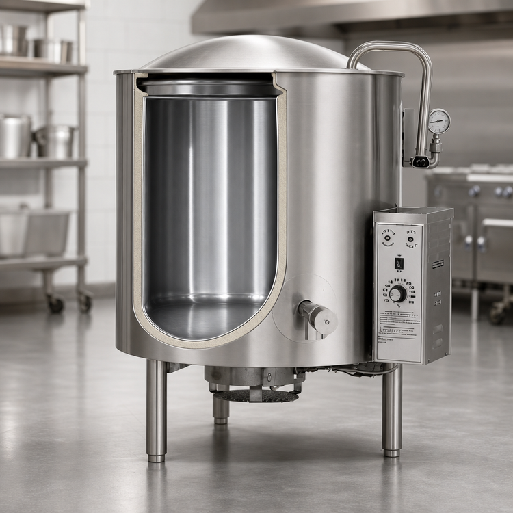 Product image #4 for AccuTemp Edge Series 60 Gallon Gas Stationary Kettle, Full Jacket, Self-Contained