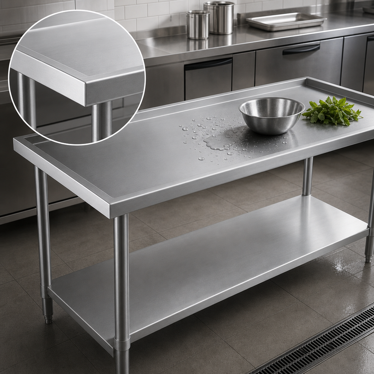 Product image #4 for Eagle Group Spec-Master Marine Series Stainless Steel Work Table with Adjustable Undershelf, 84 x 36 Inches