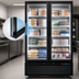 Thumbnail image #4 for Atosa Two-Section Glass Door Freezer Merchandiser, 28.5 Cu. Ft., Black, Bottom-Mount Self-Contained