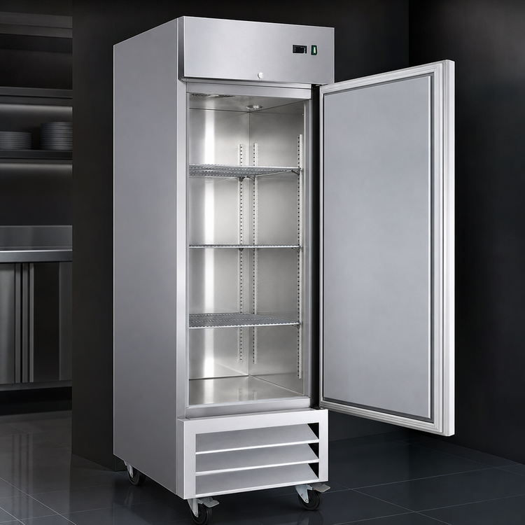 Product image #4 for Serv-Ware 19 Cu. Ft. 1 Door Reach-In Refrigerator, Bottom-Mounted, Stainless Steel