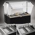 Thumbnail image #4 for Eagle Service Mate Deluxe 4-Well Countertop Electric Buffet Hot Food Table with Double-Sided Sneeze Guard, 63-5/8 Inch, 240V, 3-Phase
