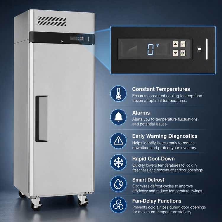 Product image #4 for Turbo Air M3 21.6 Cu. Ft. One-Section Reach-In Freezer with Solid Door and Top-Mount Refrigeration
