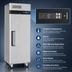 Thumbnail image #4 for Turbo Air M3 21.6 Cu. Ft. One-Section Reach-In Freezer with Solid Door and Top-Mount Refrigeration