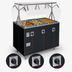 Thumbnail image #4 for Vollrath 2-Series Affordable Portable Deluxe 3-Well Mobile Hot Food Station with Sealed Wells, Lighted Buffet Breath Guard, and Storage Doors