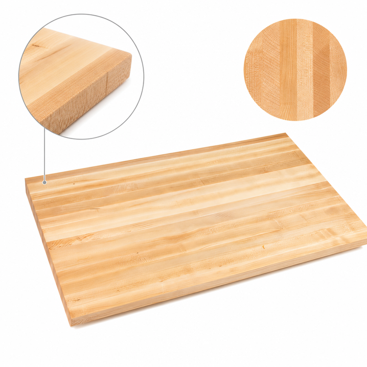 Product image #4 for John Boos Boos Block 132-Inch x 36-Inch Edge Grain Northern Hard Rock Maple Kitchen Countertop, 1-1/2-Inch Thick, Varnique Finish