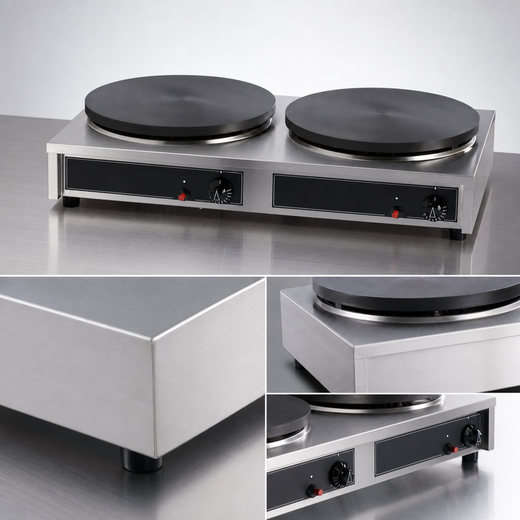 Product image #4 for Krampouz Double Gas Countertop Crepe Maker, 15-3/4 Inch (40 cm), 2 Griddles
