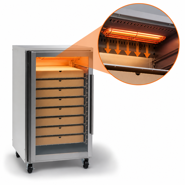 Product image #4 for Nemco 6410 Mobile Heated Pizza Holding Cabinet with Tempered Glass Door and 8 Adjustable Racks