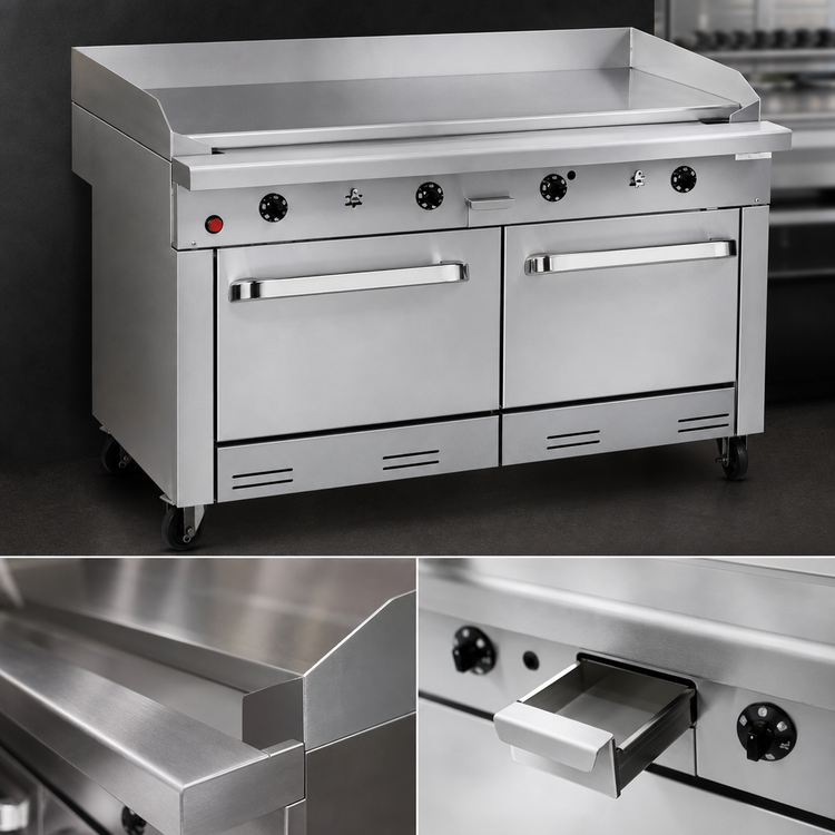 Product image #4 for Southbend Platinum Heavy Duty 48-Inch Gas Sectional Range with Full-Width Thermostatic Griddle and Dual Cabinet Base