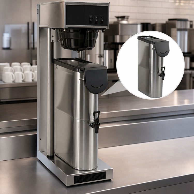 Product image #4 for Narrow Iced Beverage Dispenser with Brew-Thru Lid, 3.5 Gallon, Stainless Steel