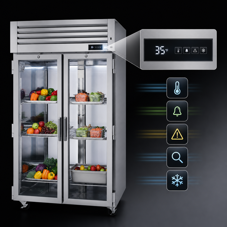 Product image #4 for Turbo Air PRO Series 2-Section Pass-Thru Glass Door Reach-In Refrigerator, Top-Mount, 54.82 Cu. Ft.