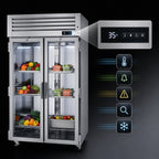 Thumbnail image #4 for Turbo Air PRO PRO-50R-G-PT-N 2-Section Pass-Thru Glass Door Reach-In Refrigerator, 54.82 Cu. Ft., Top-Mount Self-Contained, Stainless Steel