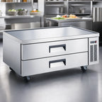 Thumbnail image #5 for Admiral Craft Black Diamond USCB-52 2-Drawer Refrigerated Chef Base, 51-3/4" Wide, Stainless Steel, Side-Mounted
