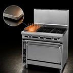Thumbnail image #4 for Jade Range (Middleby) Titan JTRH-24IP-1HT-36 36-Inch Commercial Gas Range with 24-Inch Plancha, 12-Inch Hot Top, Standard Oven