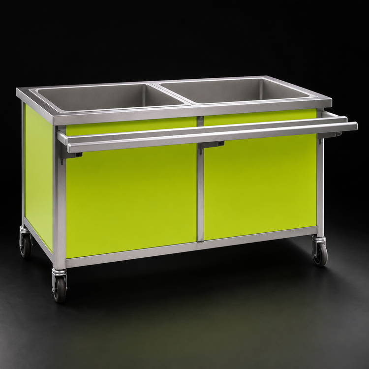 Product image #4 for Director's Choice Mobile Electric Hot Food Table, Open Well, with (2) 12" x 20" Insulated Wells