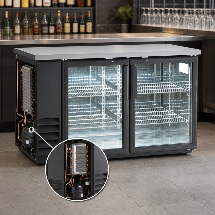 Product image #4 for Arctic Air ABB60G Two-Section Glass Door Back Bar Refrigerator, 61-Inch, Side-Mounted Self-Contained