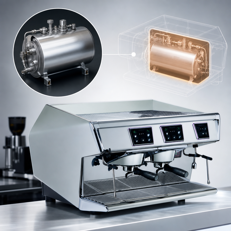 Product image #4 for UNIC Aura2 2-Group Automatic Commercial Espresso Machine with 10.1-Liter Boiler