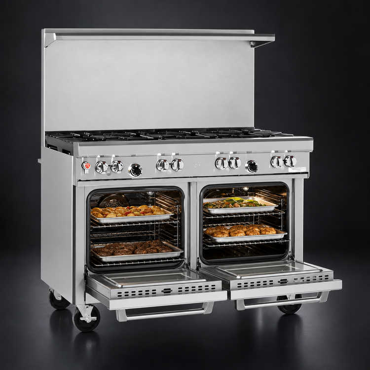Product image #4 for Southbend Ultimate 48-Inch Commercial Gas Range with 6 Open Burners and 2 Space Saver Ovens