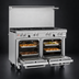 Thumbnail image #4 for Southbend Ultimate 48-Inch Commercial Gas Range with 6 Open Burners and 2 Space Saver Ovens