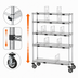 Thumbnail image #5 for Metro Chain Reaction Mobile To-Go Order Pick-Up Station with Adjustable Chrome Wire Shelves