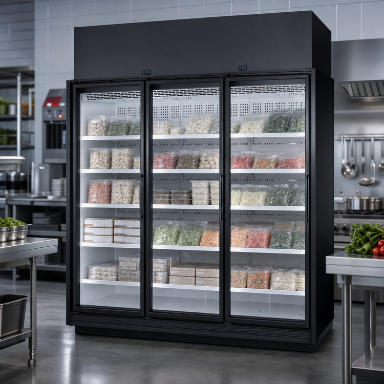 Product image #4 for True TRM3L 3-Door Low-Temp Glass Door Freezer Merchandiser with Self-Contained R290 Refrigeration
