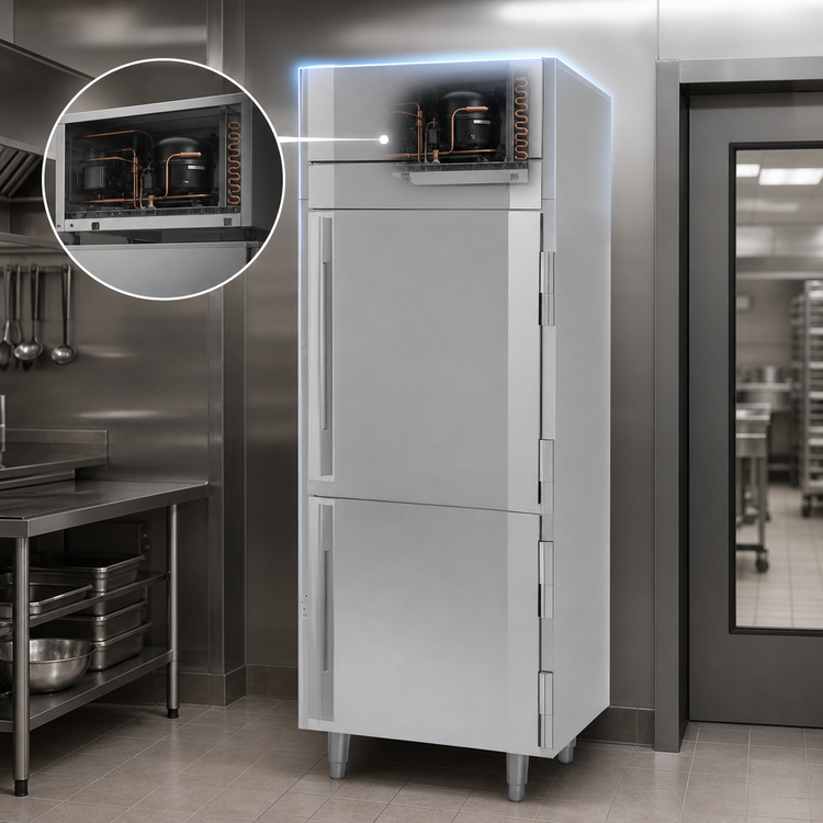 Product image #4 for Victory UltraSpec Pass-Thru Solid Half-Door Freezer, 1-Section, 23.7 Cu. Ft., Self-Contained, Top-Mounted