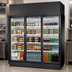 Thumbnail image #4 for True TRM3M 3-Section Medium Temp Self-Contained Glass Door Refrigerated Merchandiser, Black Exterior, White Interior, 116.2 Cu. Ft.