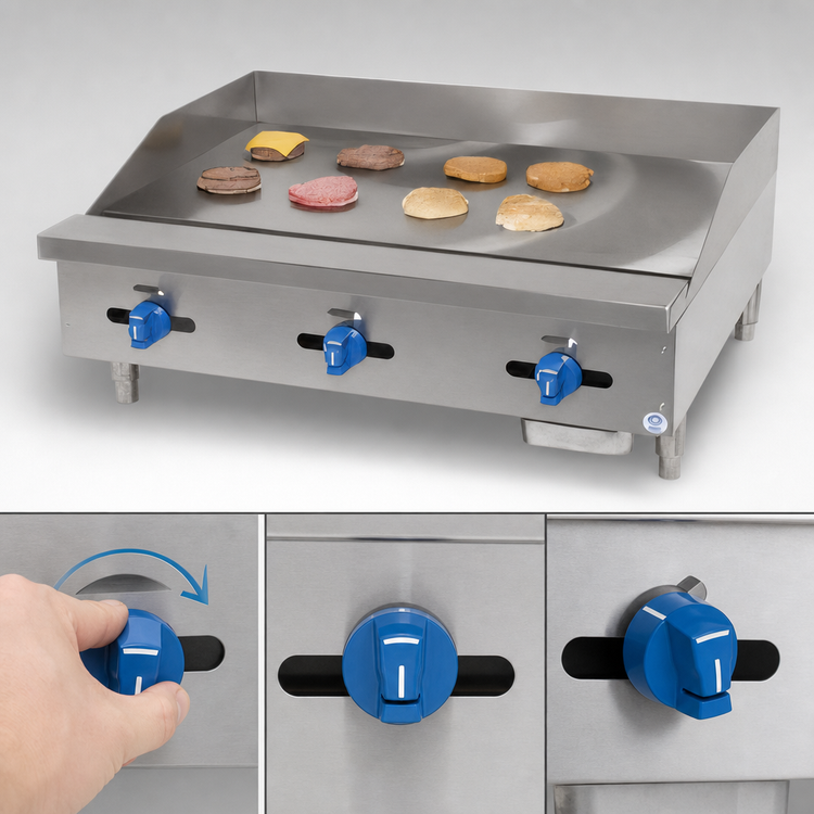 Product image #4 for Comstock-Castle Castle Series 60-Inch Countertop Gas Griddle with 1-Inch Polished Steel Plate and Manual Controls