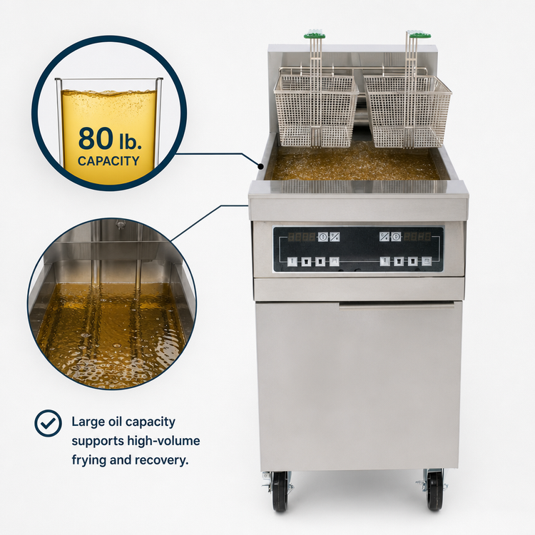 Product image #4 for Frymaster RE High Efficiency 80 lb Electric Floor Fryer with Open-Pot Design