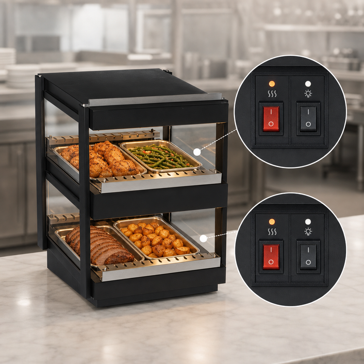 Product image #4 for Nemco 36-Inch Countertop Dual Shelf Hot Food Merchandiser