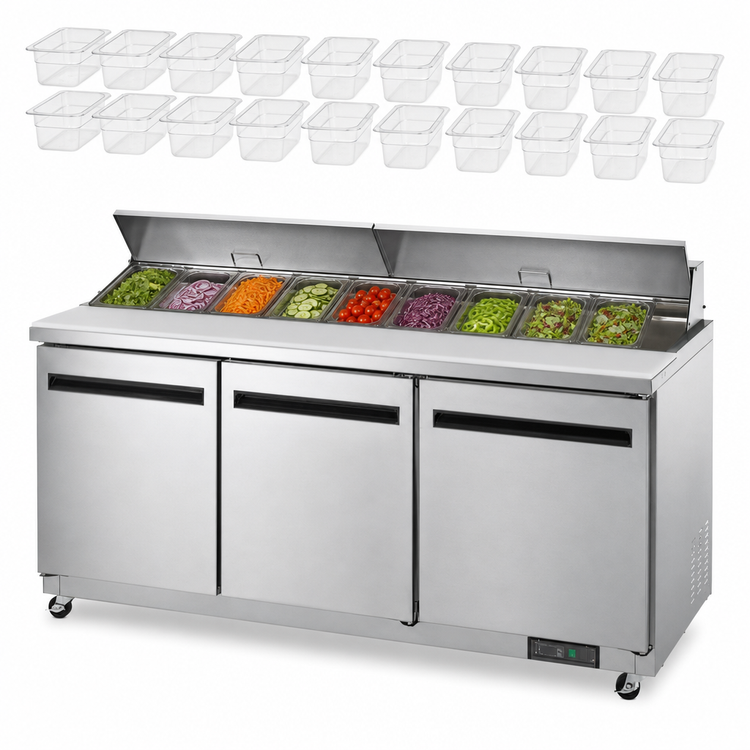 Product image #4 for Arctic Air AMT72R 3-Section Mega-Top Sandwich/Salad Prep Table, 71-1/2 Inch Wide