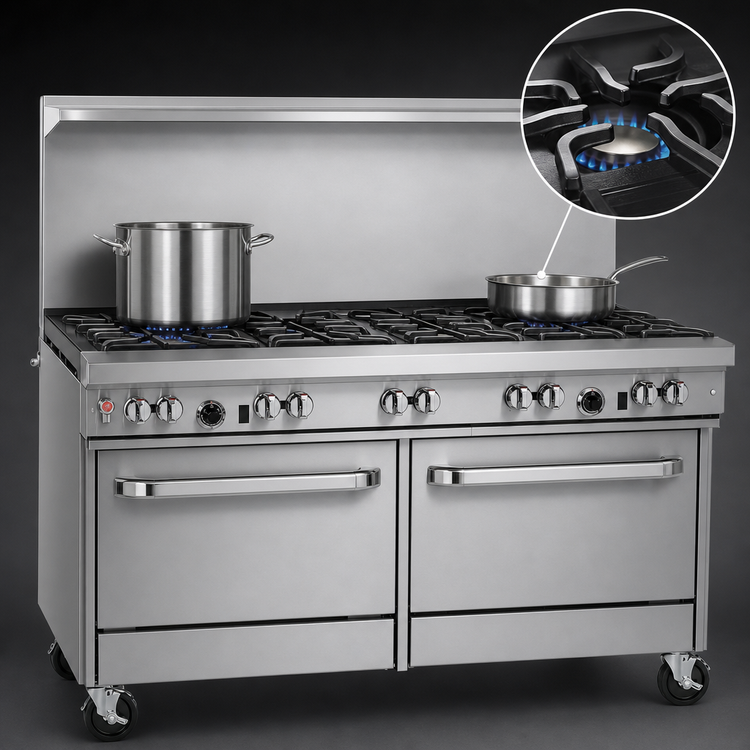 Product image #4 for Southbend Ultimate 60-Inch Commercial Gas Range with 8 Open Burners and 2 Standard Ovens