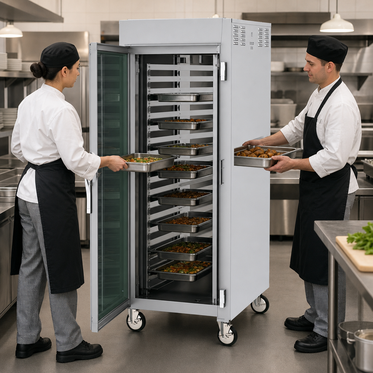 Product image #4 for Metro C5 8 Series Full-Height Pass-Thru Heated Holding Cabinet with Lip-Load Slides, 18-Pan Capacity, 120V