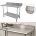 Thumbnail image #4 for Advance Tabco Special Value 84-Inch x 24-Inch 16-Gauge 430 Stainless Steel Work Table with 5-Inch Backsplash and Adjustable Undershelf