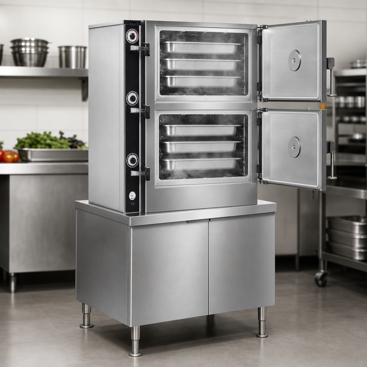 Product image #4 for Crown SC-2 Two-Compartment Full-Size Pressure Steamer with Cabinet Base